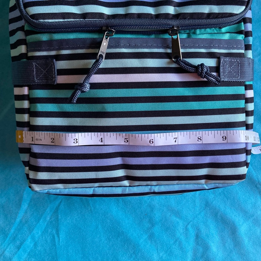 PACKIT Striped Insulated Lunch Bag Backpack- Blue, Green, Black NWT - Picture 5 of 12